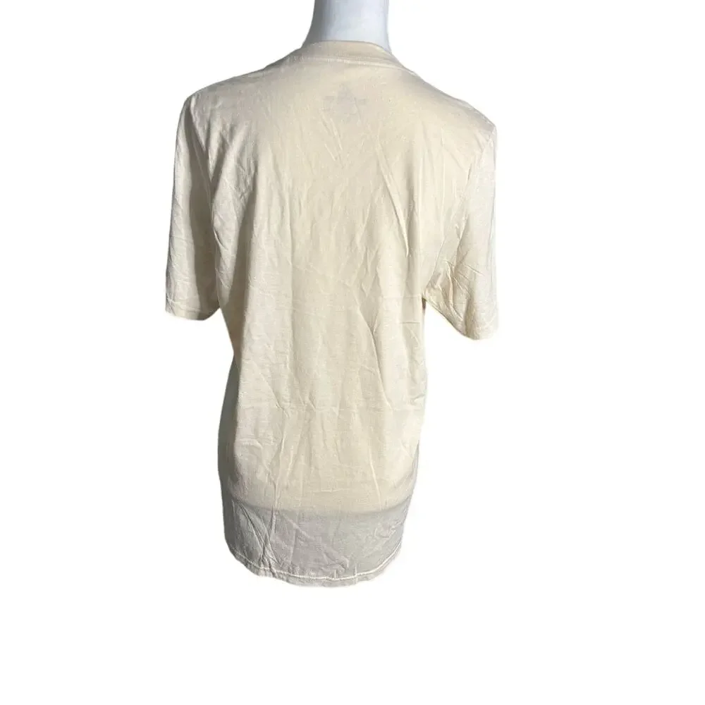 Adidas Tan T-Shirt Medium Black Logo